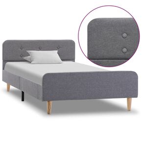 vidaXL Πλαίσιο Κρεβατιού Ανοιχτό Γκρι 100 x 200 εκ. Υφασμάτινο