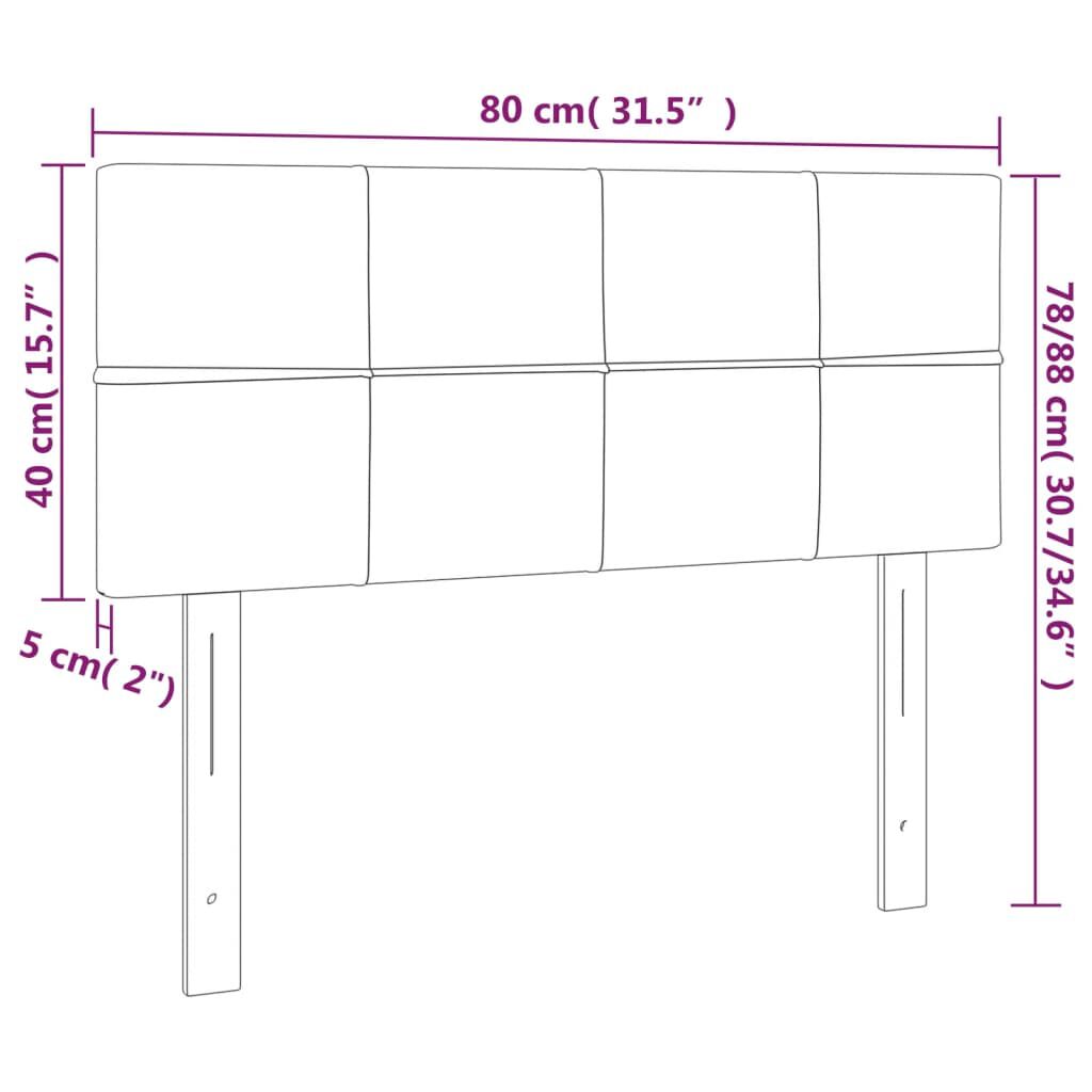vidaXL Κεφαλάρι Κρεβατιού Taupe 80 x 5 x 78/88 εκ. Υφασμάτινο