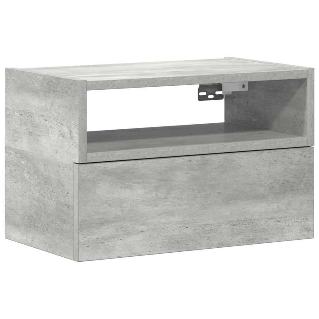 vidaXL Κομοδίνο Επιτοίχιο Γκρι Σκυροδέματος 45x26x28,5 εκ.