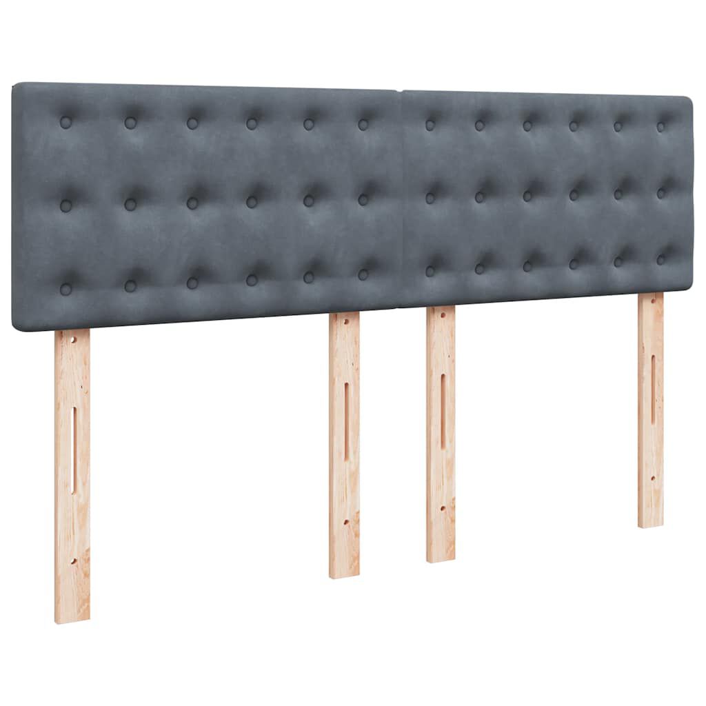 vidaXL Κρεβάτι Boxspring με Στρώμα Σκούρο Γκρι 140x200 εκ. Βελούδινο