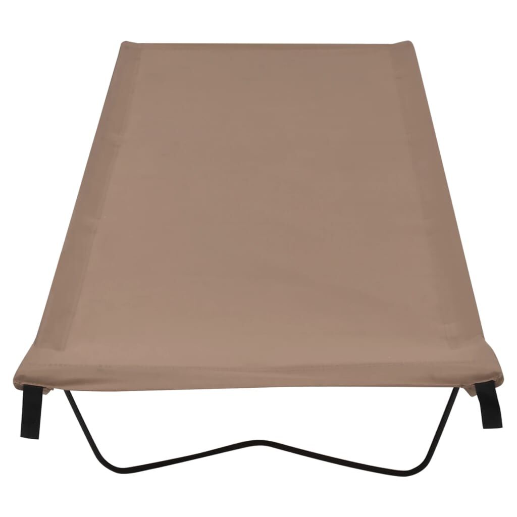 vidaXL Κρεβάτι Κάμπινγκ Χρώμα Taupe 180x60x19εκ. Ύφασμα Oxford/Ατσάλι