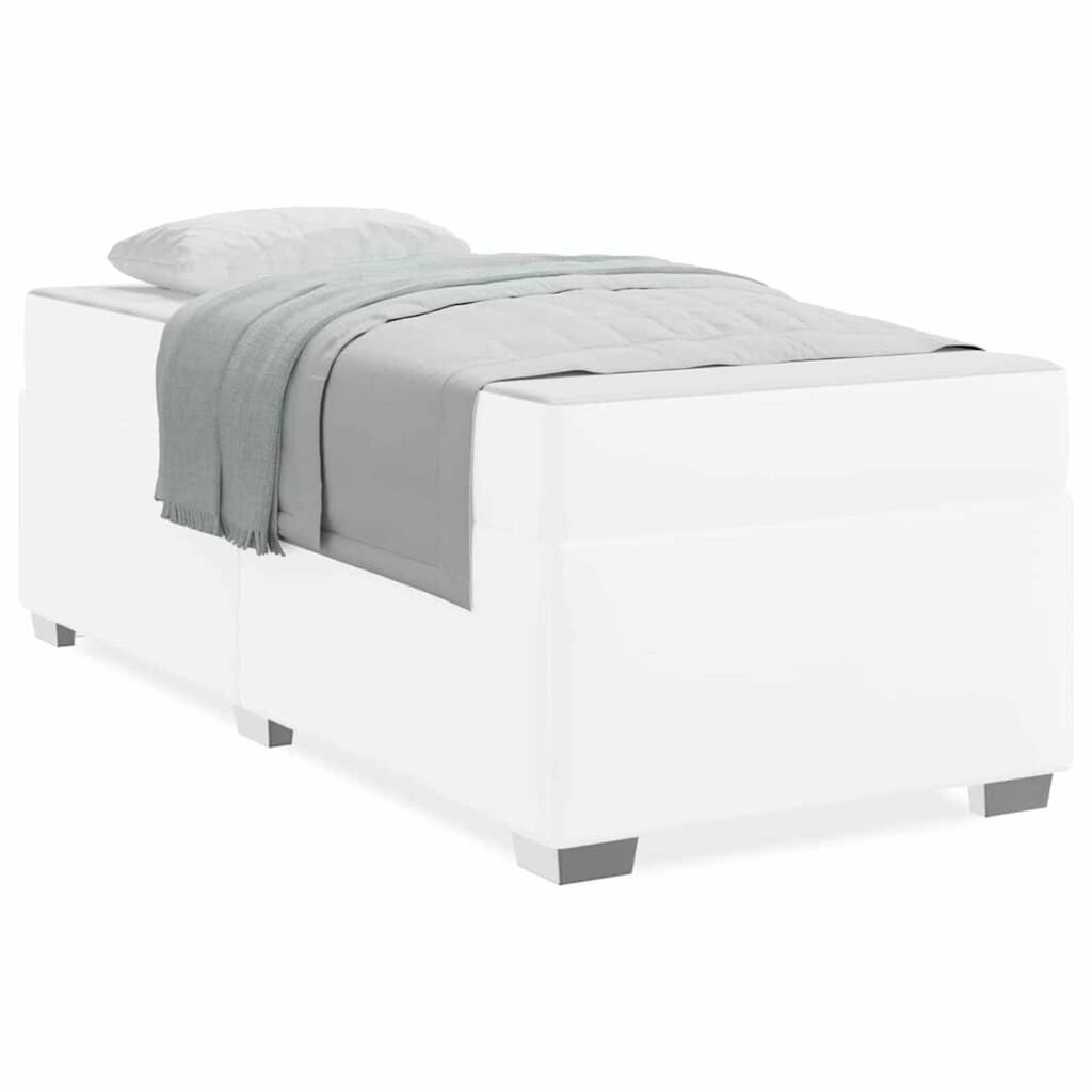 vidaXL Σκελετός Κρεβατιού Άλλο Λευκό 100 x 200 cm Τεχνητό δέρμα