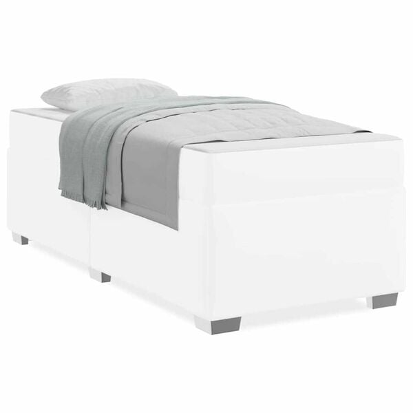 vidaXL Σκελετός Κρεβατιού Άλλο Λευκό 100 x 200 cm Τεχνητό δέρμα