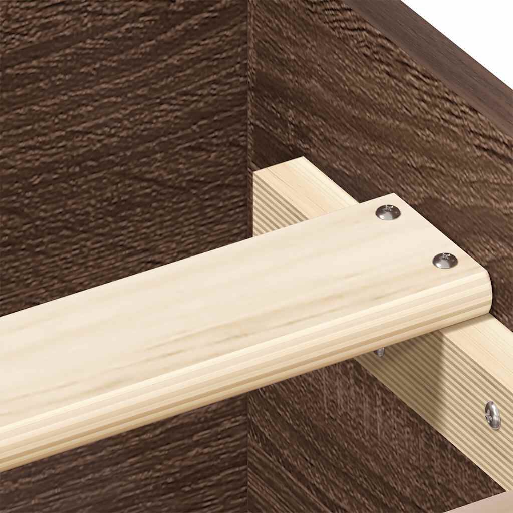 vidaXL Πλαίσιο Κρεβατιού Χωρ. Στρώμα Καφέ Δρυς 75x190εκ Επεξ. Ξύλο