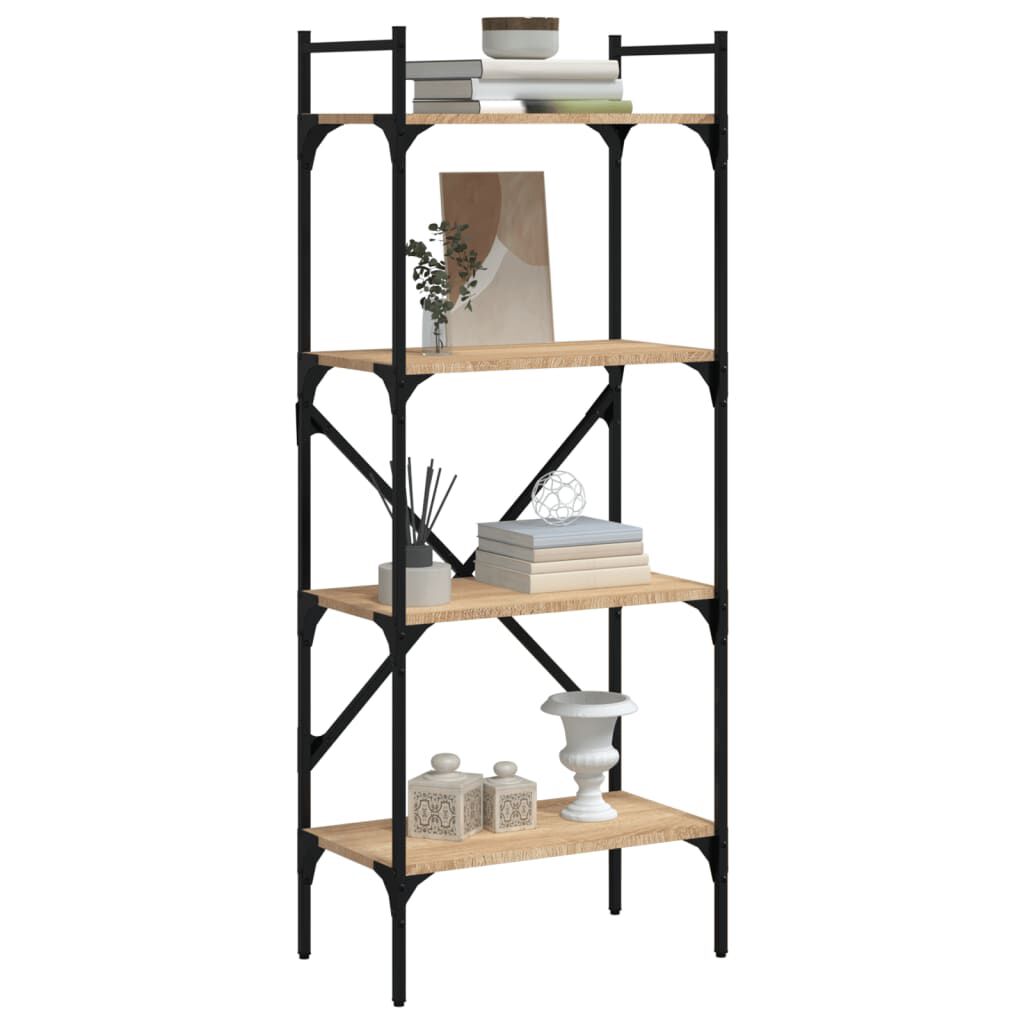 vidaXL Βιβλιοθήκη 4 Επιπέδων Sonoma Δρυς 56x31,5x138,5 εκ. Επεξ. Ξύλο