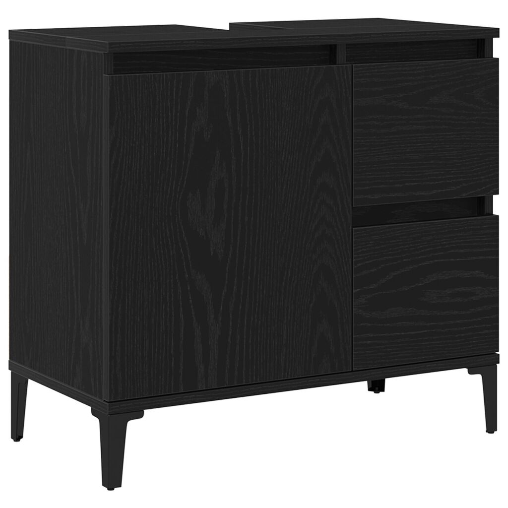 vidaXL Ντουλάπι Νιπτήρα Μαύρη Δρυς 65x33x60 εκ. Ξύλο Επεξεργασμένο
