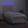 vidaXL &Kappa;&rho;&epsilon;&beta;ά&tau;&iota; Boxspring &mu;&epsilon; &Sigma;&tau;&rho;ώ&mu;&alpha; & LED &Kappa;&rho;&epsilon;&mu; 90x190 &epsilon;&kappa;. &Upsilon;&phi;&alpha;&sigma;&mu;ά&tau;&iota;&nu;&omicron;
