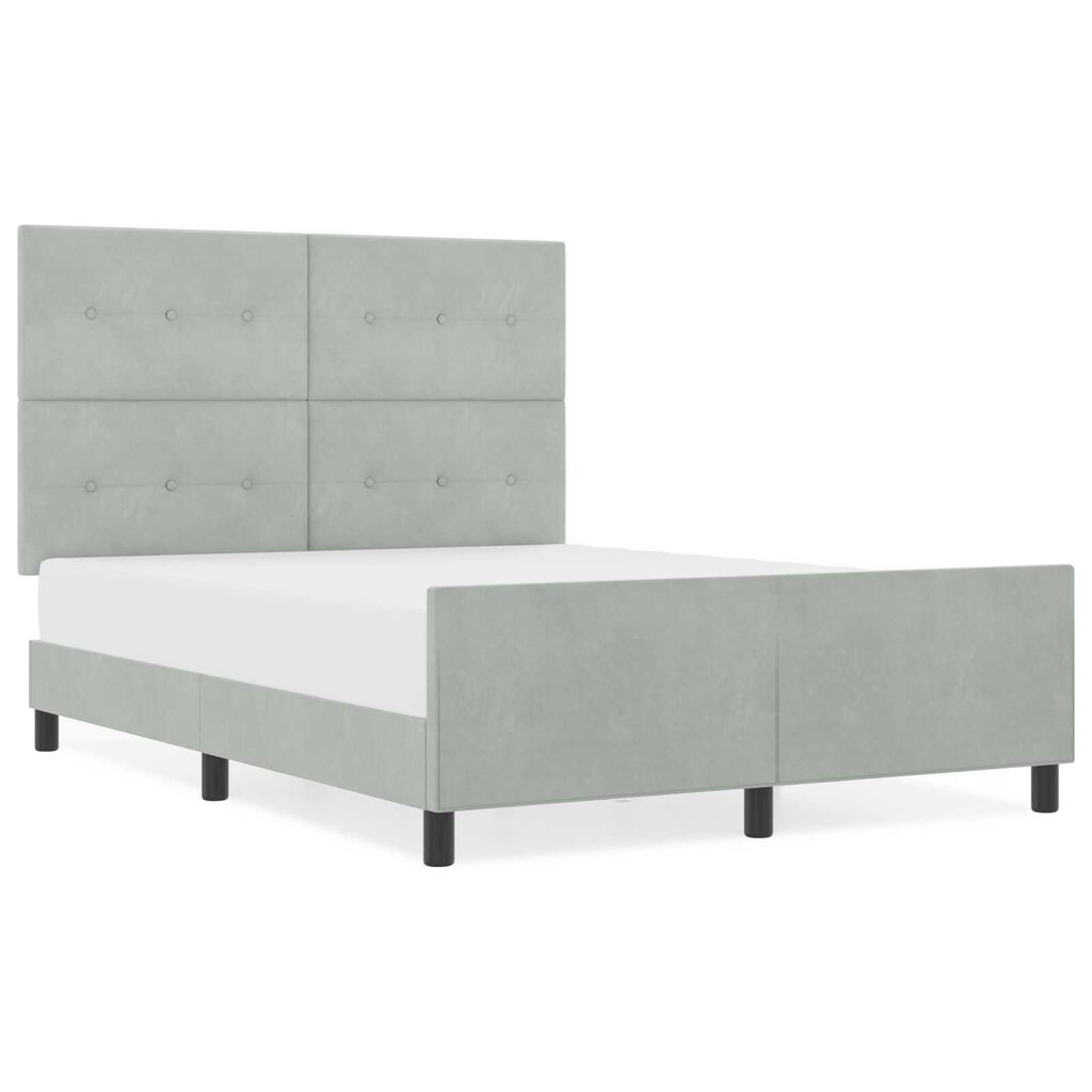 vidaXL Σκελετός Κρεβατιού Ανοιχτό γκρι 140 x 190 cm Βελούδο