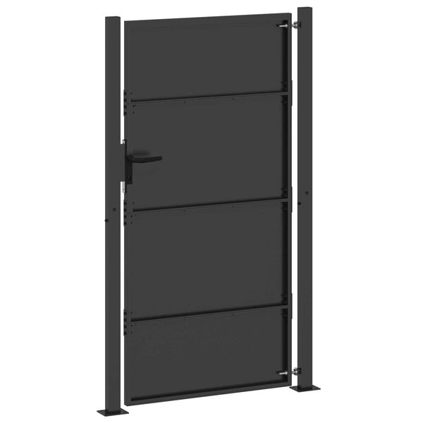 vidaXL Πύλη Κήπου Μαύρο 105 x 200 cm Ατσάλι με Επικάλυψη Πούδρας