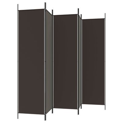 vidaXL Διαχωριστικό Δωματίου με 5 Πάνελ Καφέ 250x200 εκ. από Ύφασμα
