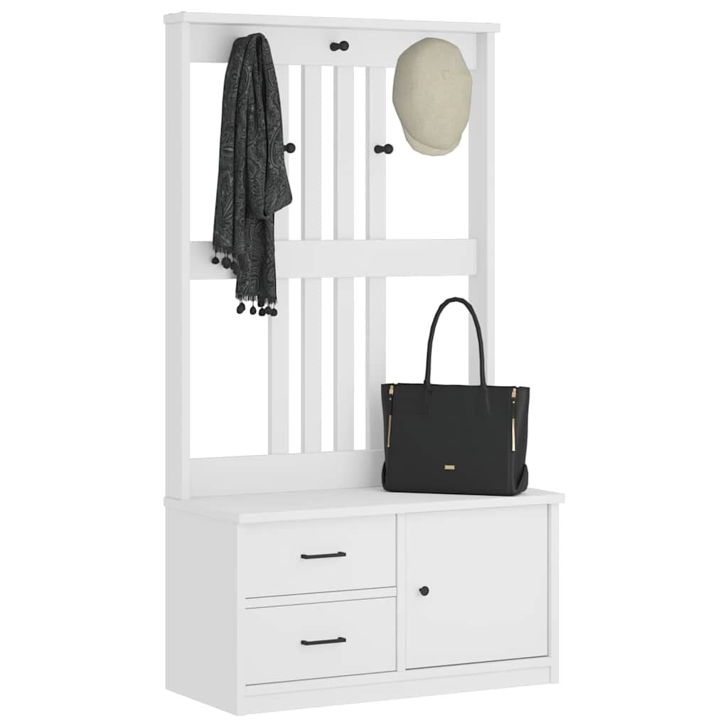 vidaXL Δέντρο χωλ SANDENS Λευκό 87x40x159,5 εκ. Πεύκο μασίφ ξύλο