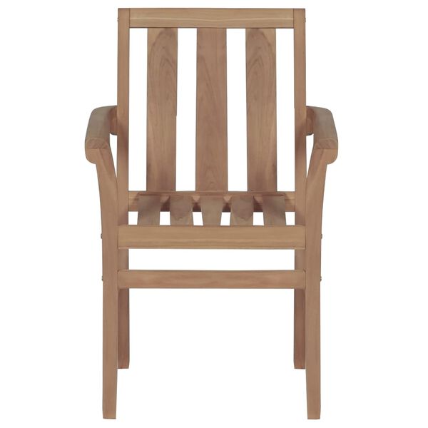vidaXL Καρέκλες Κήπου 2 τεμ. Μασίφ Ξύλο Teak με Κόκκινα Καρό Μαξιλάρια
