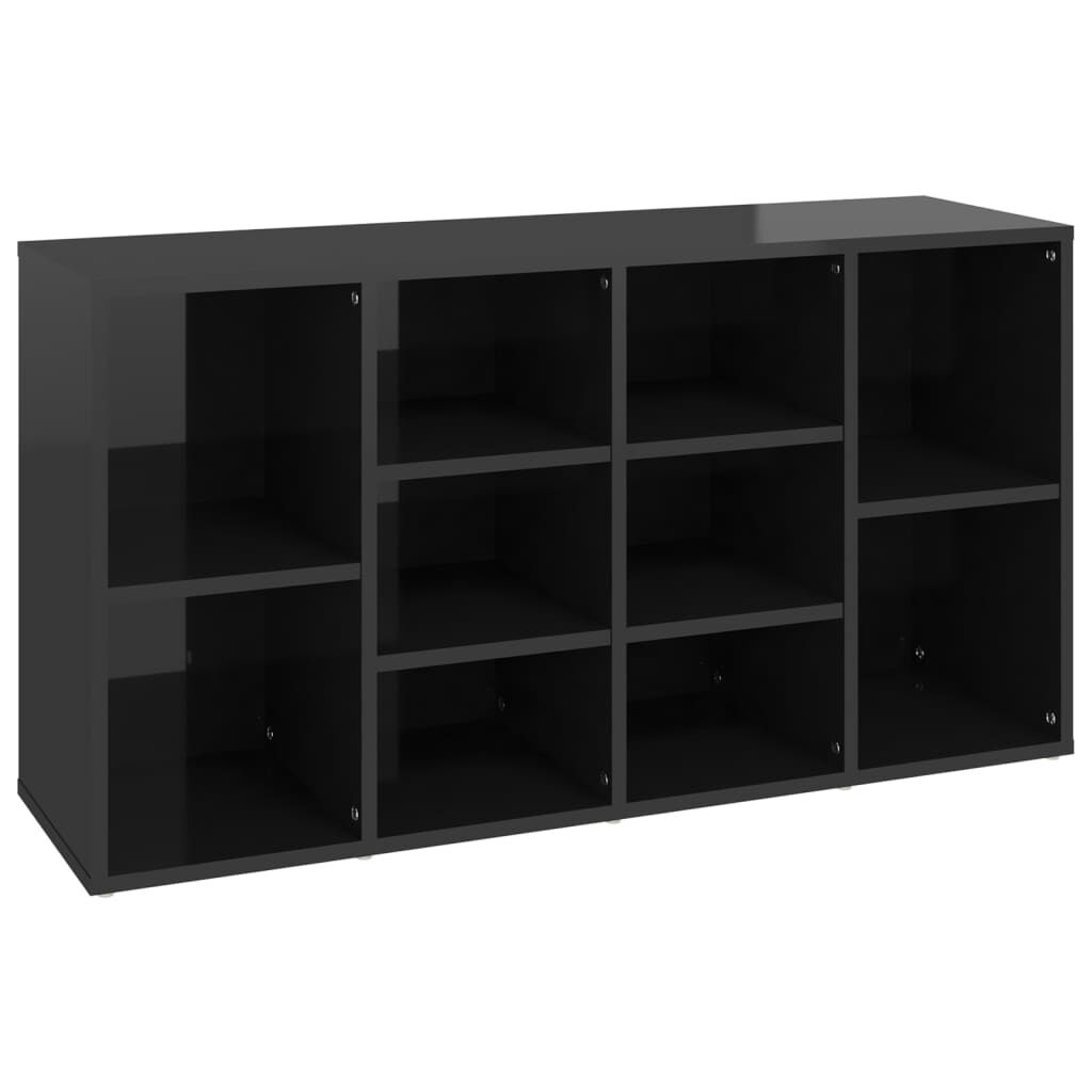 vidaXL Παπουτσοθήκη Γυαλιστερή Μαύρη 103x30x54,5 εκ. από Μοριοσανίδα