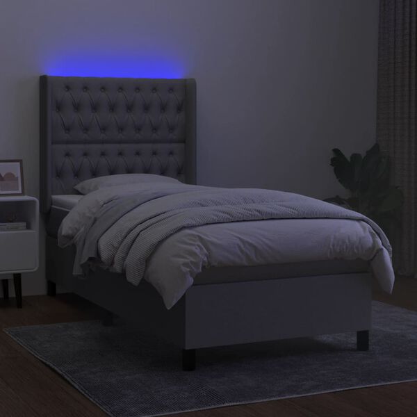 vidaXL &Kappa;&rho;&epsilon;&beta;ά&tau;&iota; Boxspring &mu;&epsilon; &Sigma;&tau;&rho;ώ&mu;&alpha; & LED &Alpha;&nu;.&Gamma;&kappa;&rho;&iota; 100x200&epsilon;&kappa;. &Upsilon;&phi;&alpha;&sigma;&mu;ά&tau;&iota;&nu;&omicron;