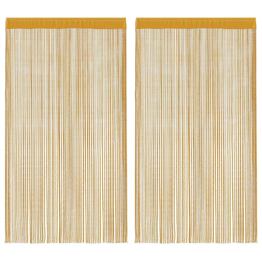 vidaXL Κουρτίνες String 2 τεμάχια Χρυσό 140x250 cm