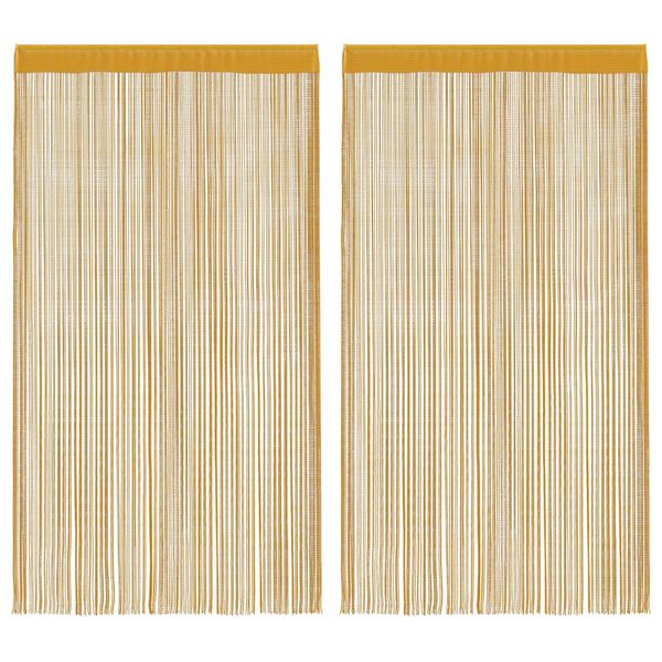 vidaXL Κουρτίνες String 2 τεμάχια Χρυσό 140x250 cm