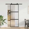 vidaXL Συρόμενη πόρτα με σετ υλικού 76x205 cm από γυαλί&Αλουμίνιο