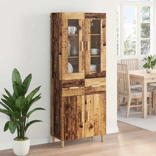 vidaXL Highboard &Pi;&alpha;&lambda;&iota;ό &Xi;ύ&lambda;&omicron; 69,5 x 34 x 180 &epsilon;&kappa;. &Epsilon;&pi;&epsilon;&xi;&epsilon;&rho;&gamma;&alpha;&sigma;&mu;έ&nu;&omicron; &xi;ύ&lambda;&omicron;