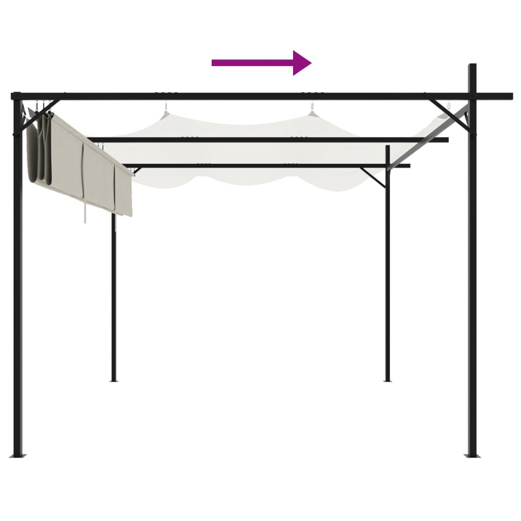 vidaXL Πέργκολα με Πτυσσόμενη Οροφή Κρεμ 295 x 292 x 230 εκ.