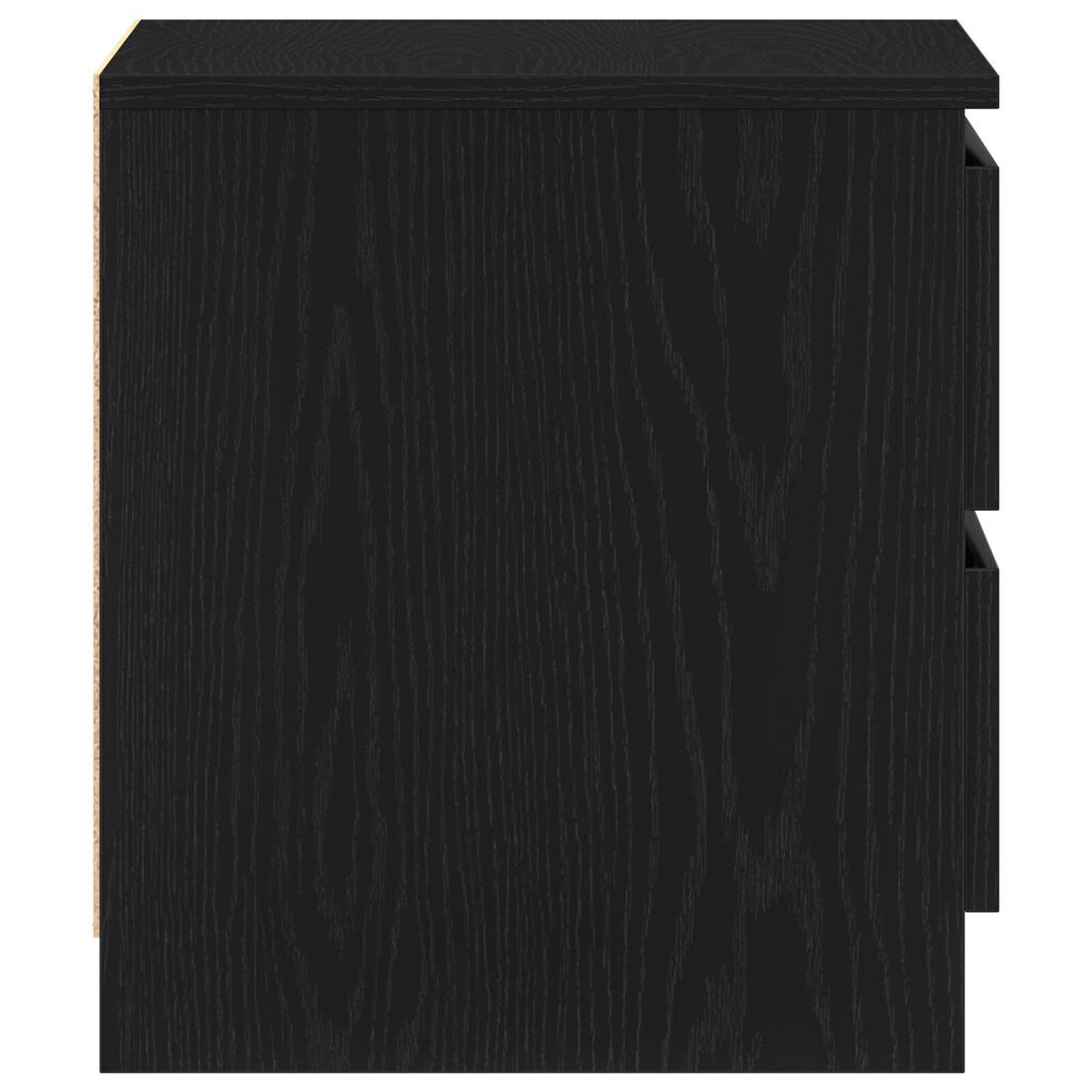 vidaXL Κομοδίνα 2 τμχ Μαύρο Δρυς 50x40x43,5 εκ Επεξεργασμένο ξύλο