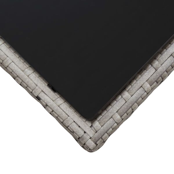 vidaXL Τραπεζάκι Σαλονιού Γκρι 45 x 45 x 40 εκ. Συνθετικό Ρατάν/Γυαλί
