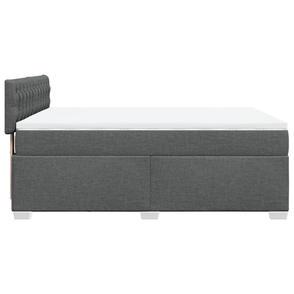 vidaXL Κρεβάτι Boxspring με Στρώμα Σκούρο Γκρι 140x200 εκ Υφασμάτινο