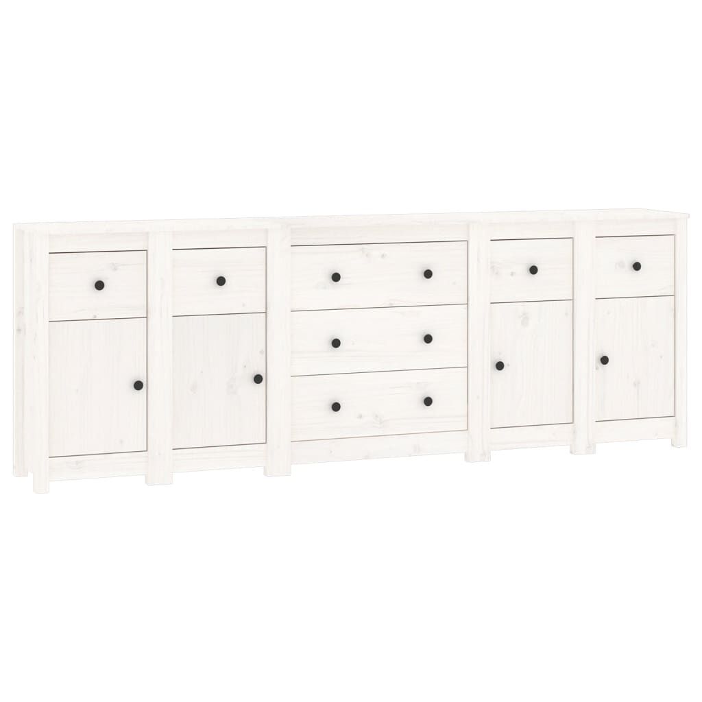 vidaXL Ντουλάπι Λευκό 230 x 35 x 80 εκ. από Μασίφ Ξύλο Πεύκου