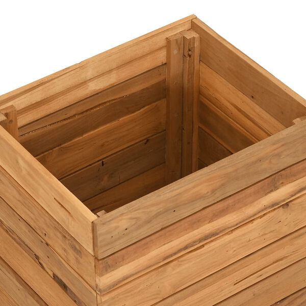 vidaXL Ζαρντινιέρα Υπερυψωμένη 50x40x55 εκ. Ανακυκλ. Ξύλο Teak/Ατσάλι
