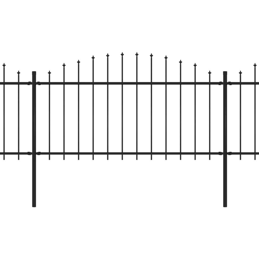 vidaXL Κάγκελα Περίφραξης με Λόγχες Μαύρα (1,25-1,5) x 1,7 μ. Ατσάλινα
