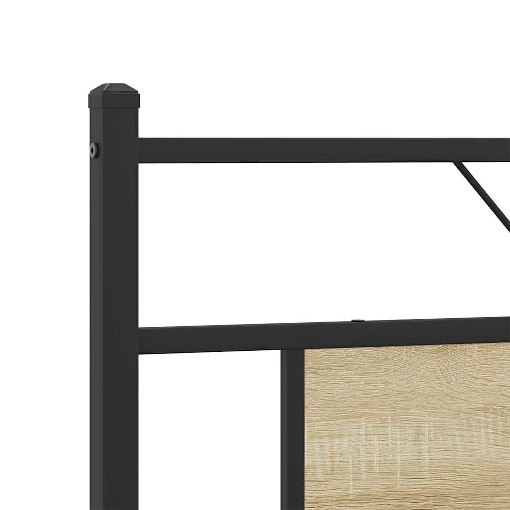 vidaXL Σκελετός Κρεβ. Χωρίς Στρώμα Sonoma Δρυς 160x200 εκ. Μεταλλικό