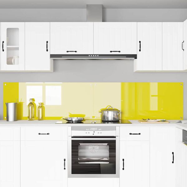 vidaXL Πίσω Πάνελ Κουζίνας 2 pcs Κίτρινο 120 x 50 cm σκληρυμένο γυαλί