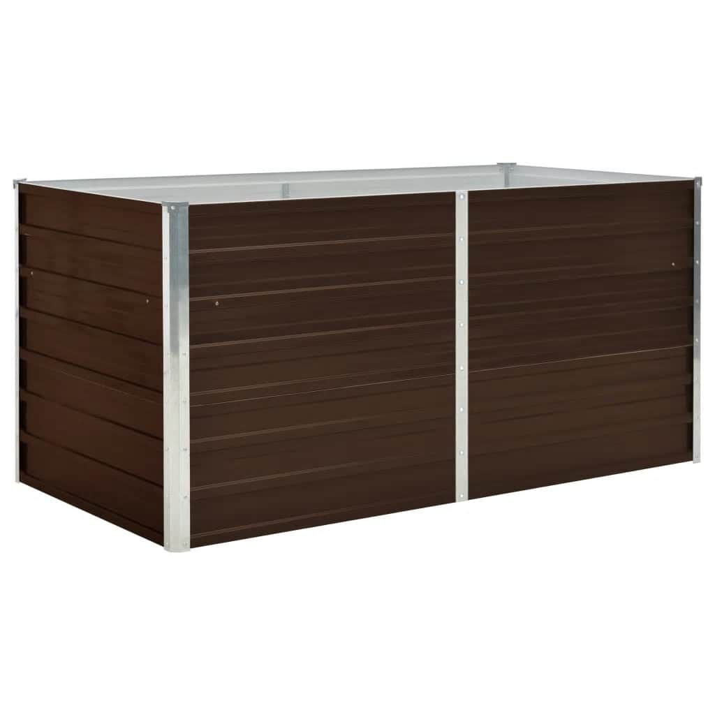 vidaXL Ζαρντινιέρα Ψηλή Καφέ 160 x 80 x 77 εκ. από Γαλβανισμένο Χάλυβα
