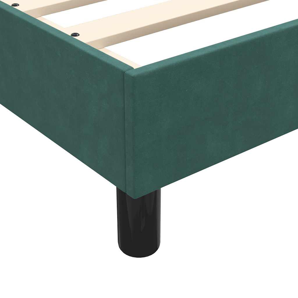 vidaXL Box Spring κρεβάτι χωρίς στρώμα σκούρο πράσινο 120x220cm