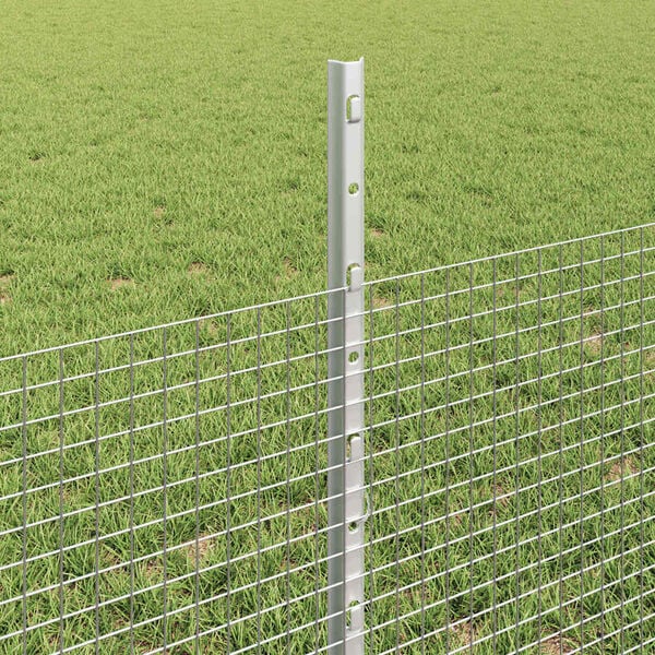 vidaXL Τείχος και Πόστ Ασημί 0,5 x 10 μ. Ατσάλι