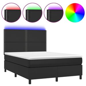 vidaXL &Kappa;&rho;&epsilon;&beta;ά&tau;&iota; Boxspring &mu;&epsilon; &Sigma;&tau;&rho;ώ&mu;&alpha; & LED &Mu;&alpha;ύ&rho;&omicron; 140x190 &epsilon;&kappa;. &Sigma;&upsilon;&nu;&theta;. &Delta;έ&rho;&mu;&alpha;
