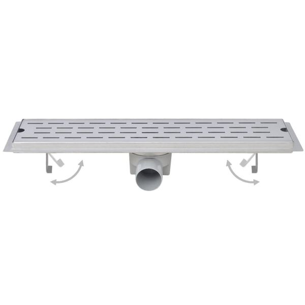 vidaXL Σιφόνια Ντουζιέρας Γραμμικά 2 τεμ. 930x140χιλ. Ανοξ. Ατσάλι