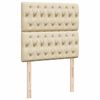 vidaXL Κρεβάτι Boxspring με Στρώμα Κρεμ 80 x 200 εκ. Υφασμάτινο