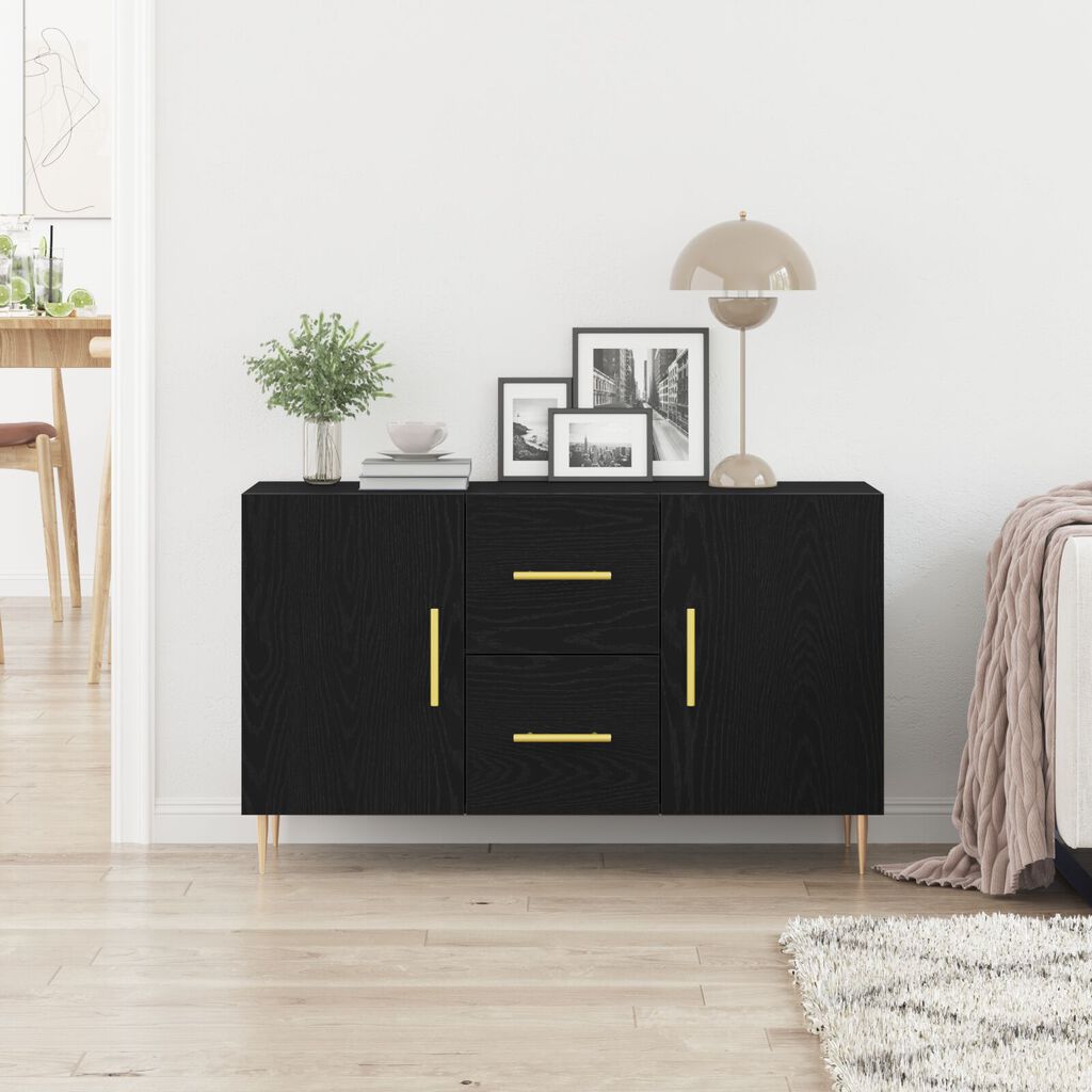 vidaXL Κονσόλα Μαύρη Δρυς 100x36x60 εκ. Κατασκευασμένο Ξύλο
