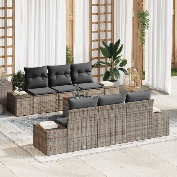vidaXL Σετ Καναπέ Κήπου 7 pcs Γκρι