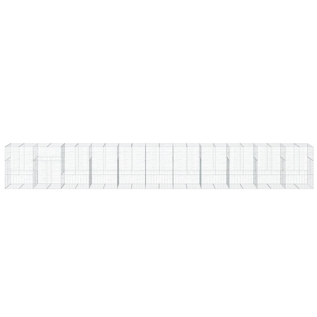 vidaXL Συρματοκιβώτιο με Κάλυμμα 1100x100x150 εκ. Γαλβανισμένο Χάλυβα