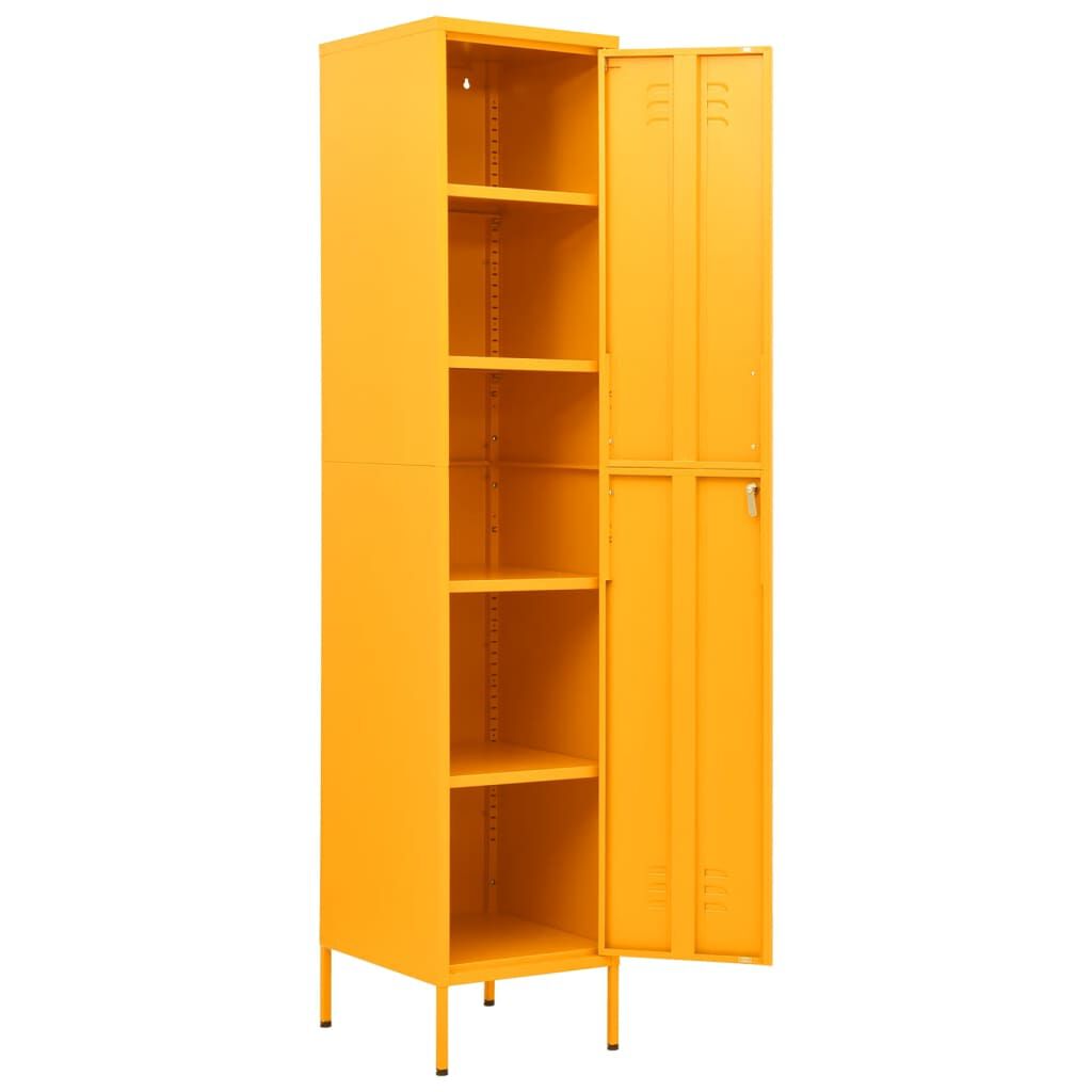 vidaXL Φοριαμός Μουσταρδί 35 x 46 x 180 εκ. από Ατσάλι