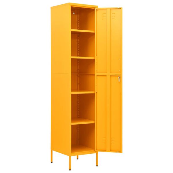 vidaXL Φοριαμός Μουσταρδί 35 x 46 x 180 εκ. από Ατσάλι