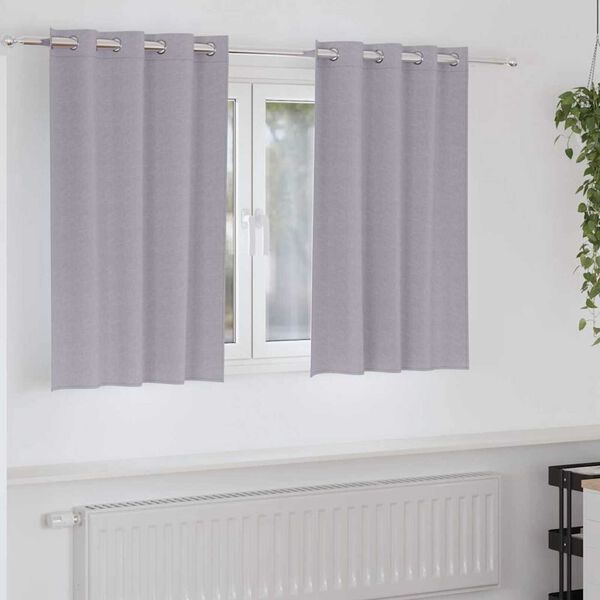 vidaXL Κουρτίνες 2 pcs Μεταλλικό Γκρι 140x140cm Πολυεστέρας