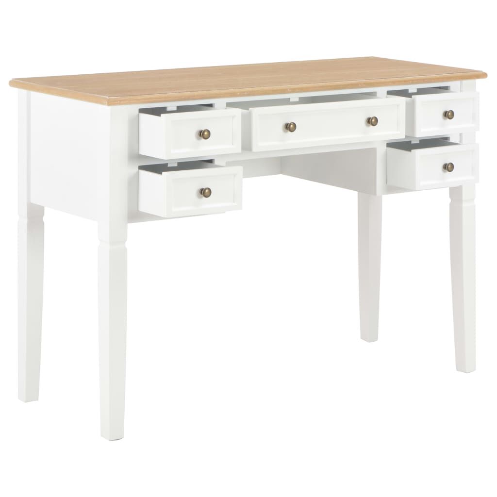 vidaXL Γραφείο Λευκό 109,5 x 45 x 77,5 εκ. Ξύλινο