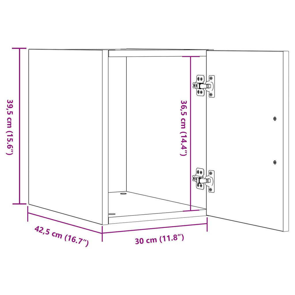 vidaXL Ντουλάπα Τοίχου Παλιό Ξύλο 30x42.5x40 εκ. Κατασκευασμένο Ξύλο