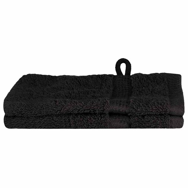 vidaXL Πετσέτες Προσώπου SOLUND 2 pcs Μαύρο Βαμβάκι