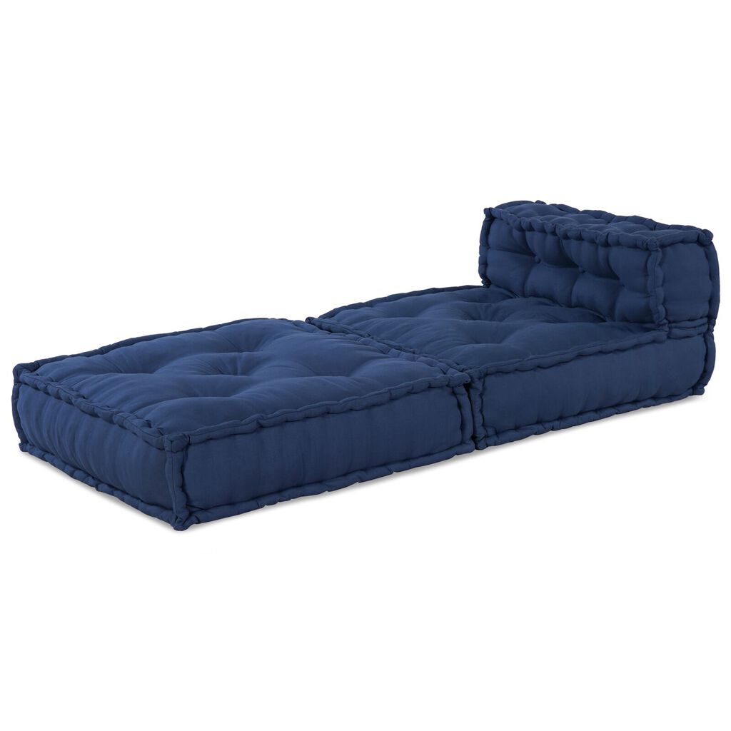 vidaXL Μοντέρνος Πουφ Indigo 70x70x54 Υφασμάτινος