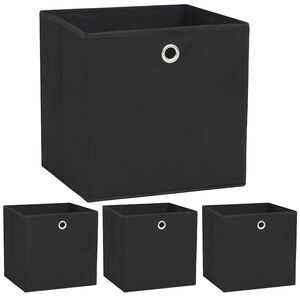 vidaXL &Kappa;&omicron;&upsilon;&tau;&iota;ά &Alpha;&pi;&omicron;&theta;ή&kappa;&epsilon;&upsilon;&sigma;&eta;&sigmaf; 4 &tau;&epsilon;&mu;. &Mu;&alpha;ύ&rho;&alpha; 32x32x32 &epsilon;&kappa;. Ύ&phi;&alpha;&sigma;&mu;&alpha; Non-woven