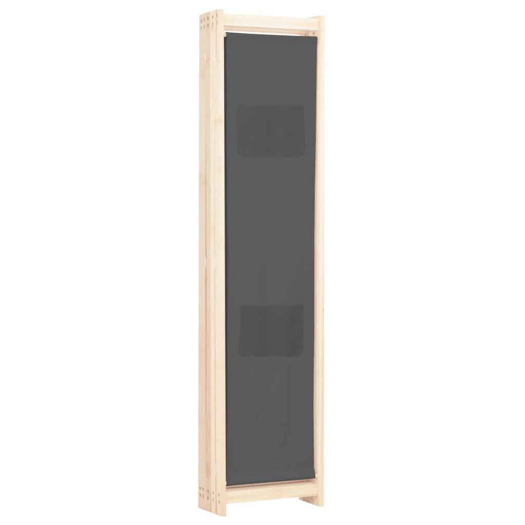 vidaXL Διαχωριστικό Δωματίου με 5 Πάνελ Γκρι 200x170x4 εκ. Υφασμάτινο