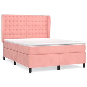 vidaXL &Kappa;&rho;&epsilon;&beta;ά&tau;&iota; Boxspring &mu;&epsilon; &Sigma;&tau;&rho;ώ&mu;&alpha; &Rho;&omicron;&zeta; 140x190 &epsilon;&kappa;. &Beta;&epsilon;&lambda;&omicron;ύ&delta;&iota;&nu;&omicron;